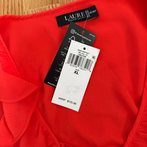 Lauren Ralph Lauren Women’s Orange Long Sleeve Blouse - Picture 8 of 11